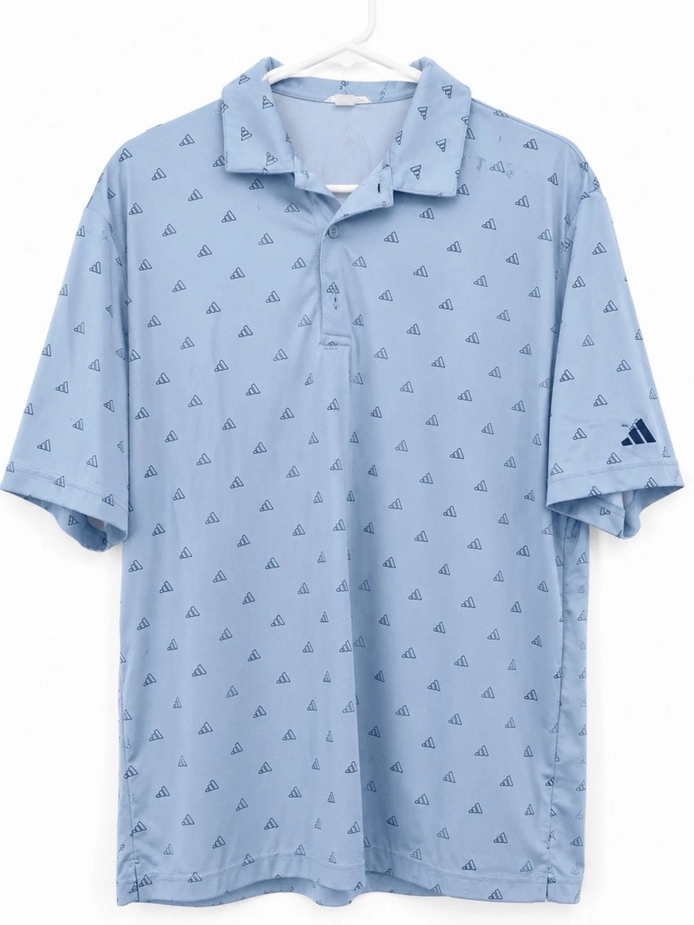 Adidas Men’s Wonder Blue Ultimate 365 Performance Polo. Printed Pattern. Large